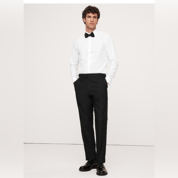 NWT Banana Republic Men’s Barathea Italian Tuxedo Black Pant Size 34 Regular.